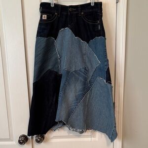 Silver Women’s Piece by Peace Asymmetrical Denim Skirt 28 waist